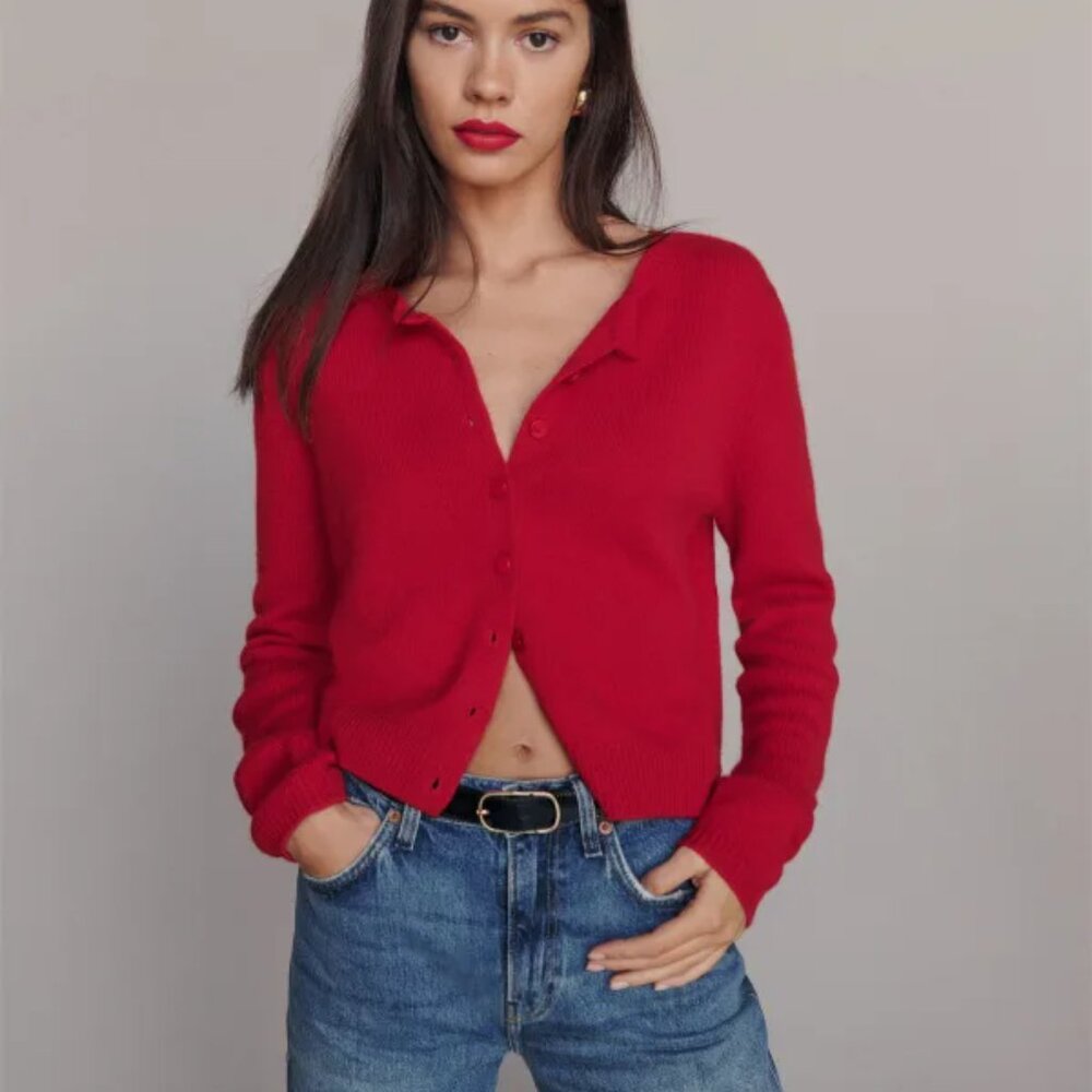 Reformation Clara Cashmere Crew Cardigan
